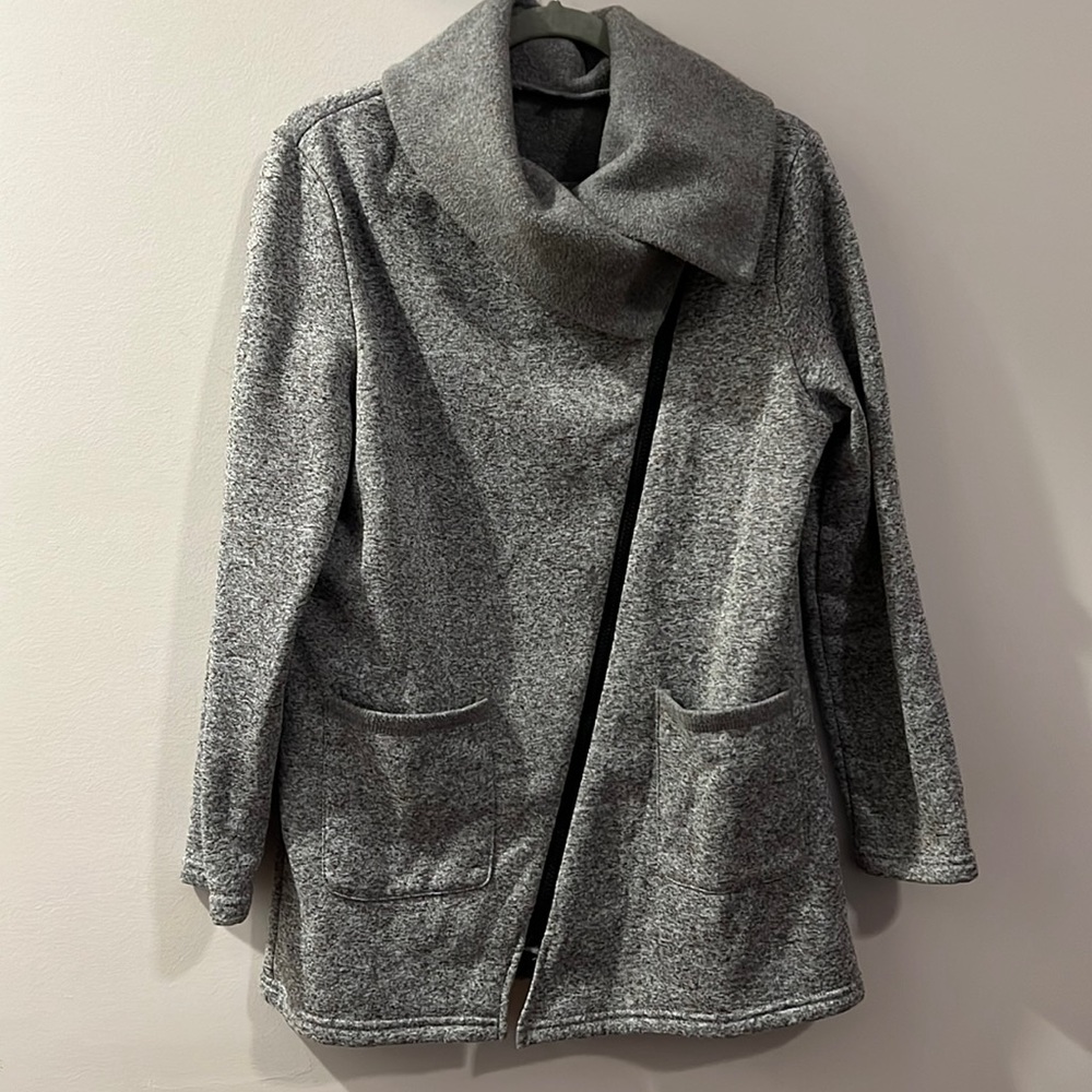 (L) Asymmetrical Zippered Jacket